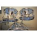 Zickos Drums : Vintage Zickos Drum Set : Zickos Model 400 Vintage Clear Acrylic Drum Set Made in USA 1976